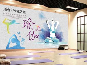 Tranh tường phòng tập Yoga in lụa NP30180815210223553002