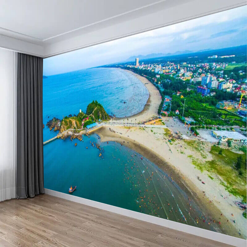 Tranh dán tường cảnh Đảo Lan Châu Nghệ An trang trí phòng khách