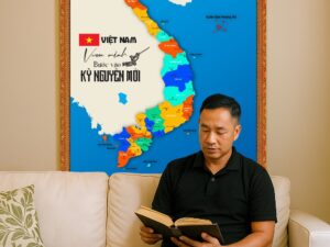 Tranh dán tường bản đồ 34 đơn vị hành chính cấp tỉnh Việt Nam mới khổ dọc 15102025