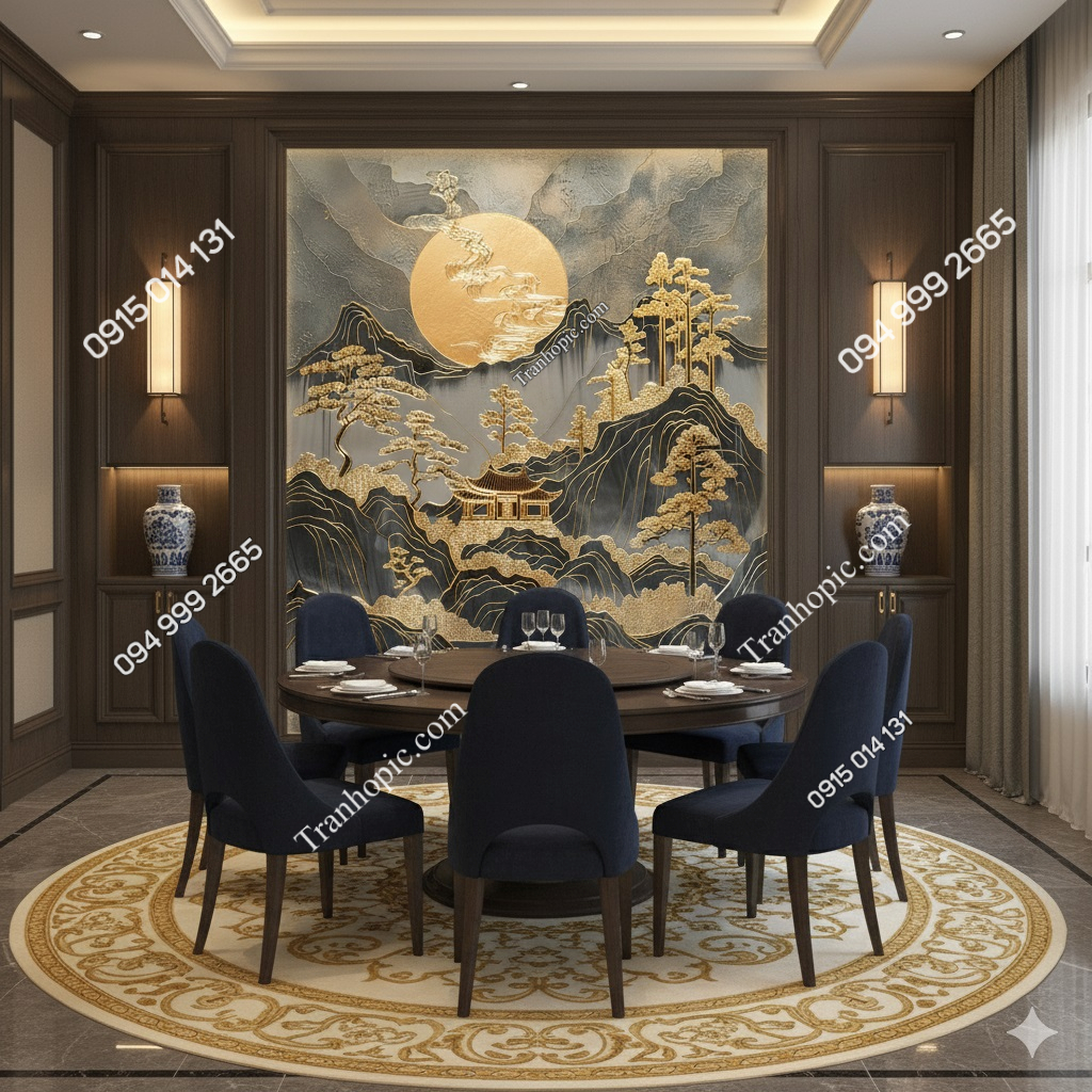 Tranh dán tường phòng ăn á đông AB868308214