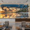 Tranh dán tường cảnh biền bình minh đẹp AB171827458