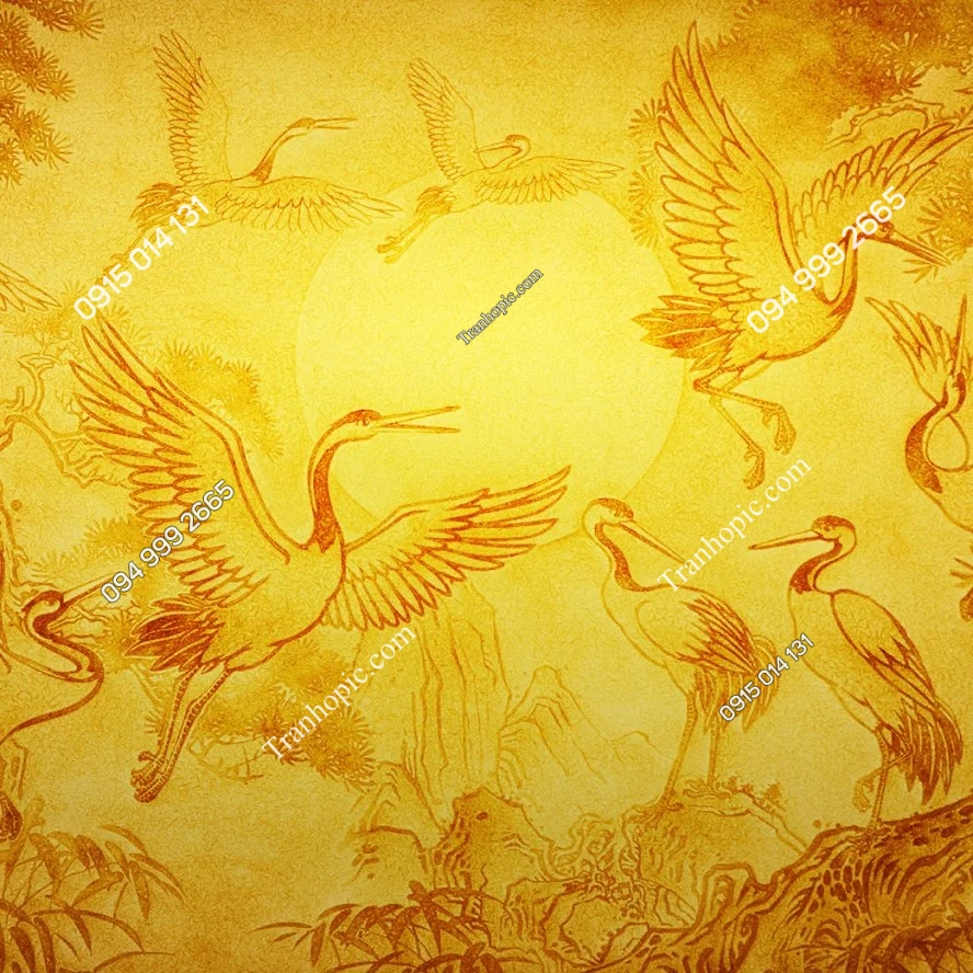 Tranh hạc dán ban thờ 30120265