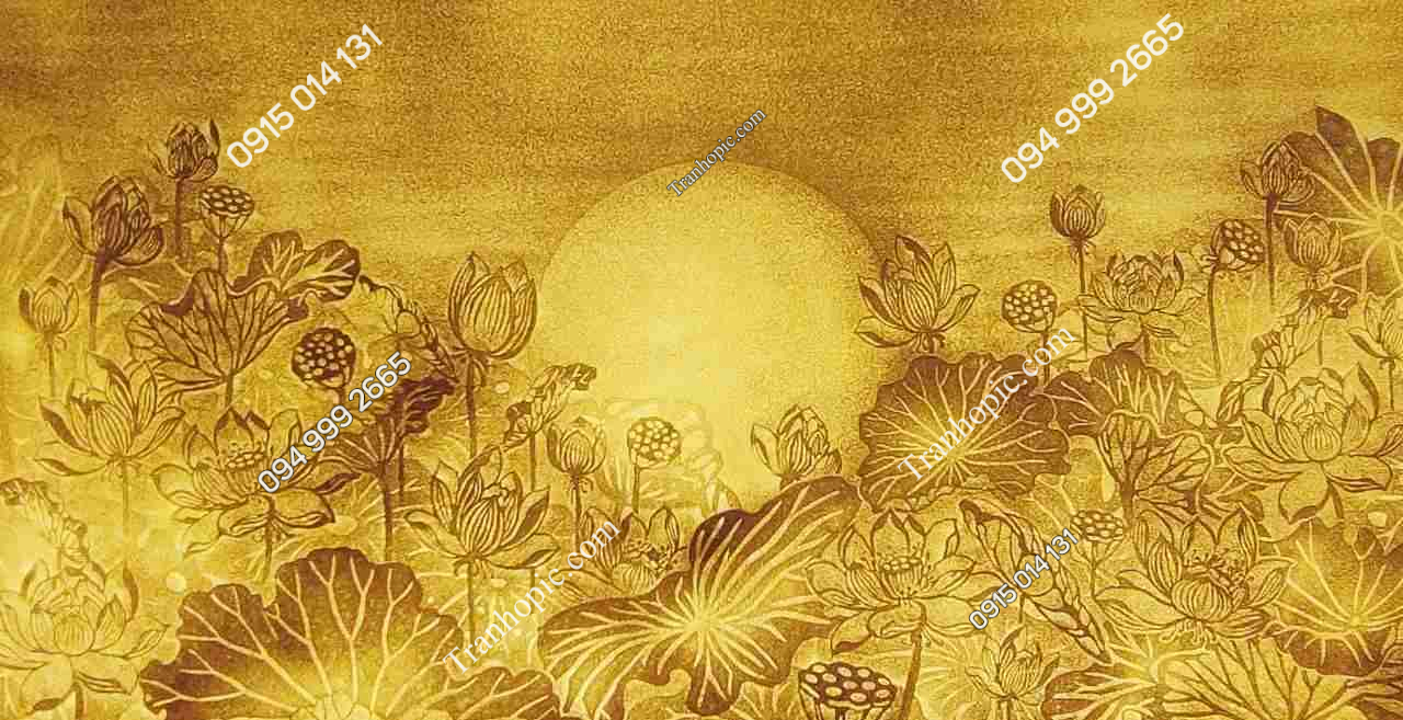 Tranh hoa sen dán ban thờ 30120262