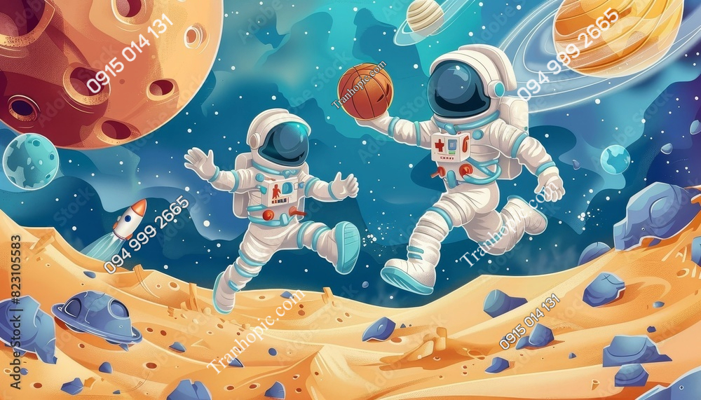 Tranh dán tường em bé và vũ trụ bao la AB823105583