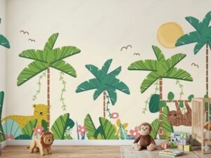 Tranh dán tường rừng cây cute trang trí phòng trẻ em AB487335188 demo