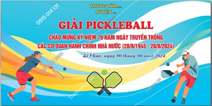 Tranh dán tường sân đánh Pikleball khổ lớn PK_11026570