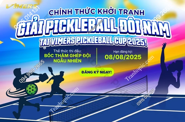 Tranh dán tường sân đánh Pikleball khổ lớn PK_11818081