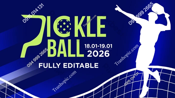 Tranh dán tường sân đánh Pikleball khổ lớn PK_17062288