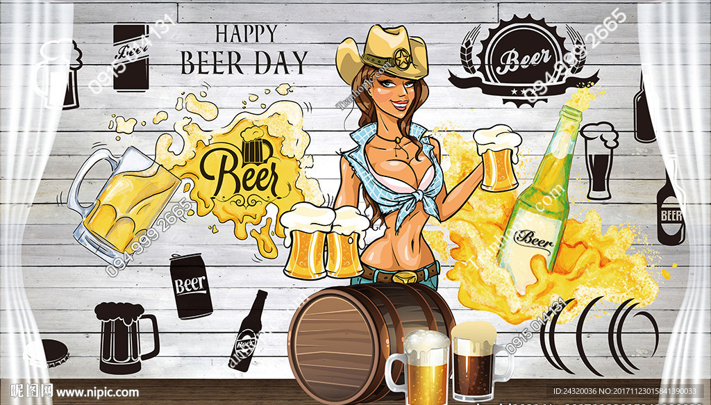 Tranh trang trí tường quán bia lẩu NP20171123015841390033