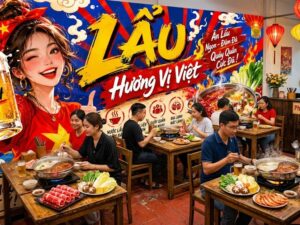 TRanh dán tường quán lẩu nướng hương vị việt NP202507262139302021091