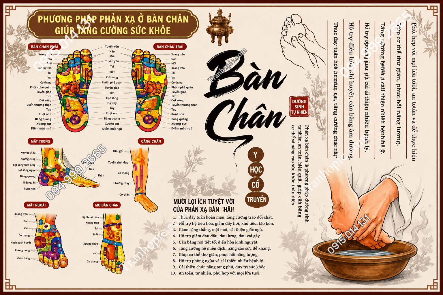 Tranh dán tường bàn chân trị liệu cổ truyền 2026322