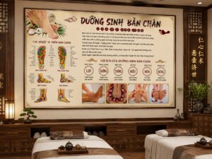 Tranh dán tường dưỡng sinh bàn chân trang trí phòng khám y học cổ truyền 2026323