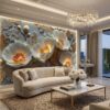 Tranh dán tường hoa trắng 3D trang nhã AB1776898357