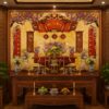 Tranh dán tường ngũ quả phòng thờ gia tiên mới 26112025