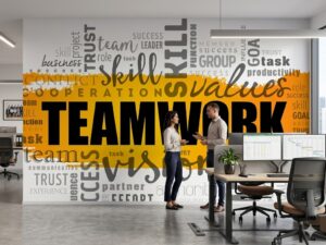 Tranh dán tường phòng làm việc Teamwork AB293306590