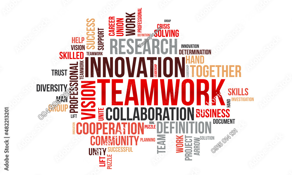 Tranh dán tường phòng làm việc Teamwork đỏ AB482213201