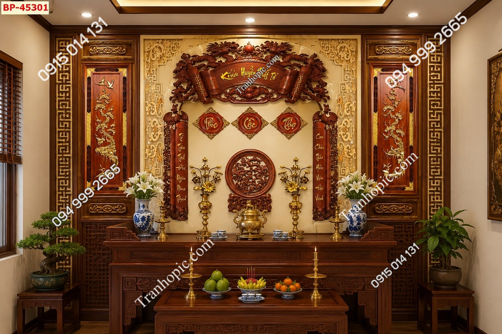 Tranh dán tường phòng thờ gia tiên 45301