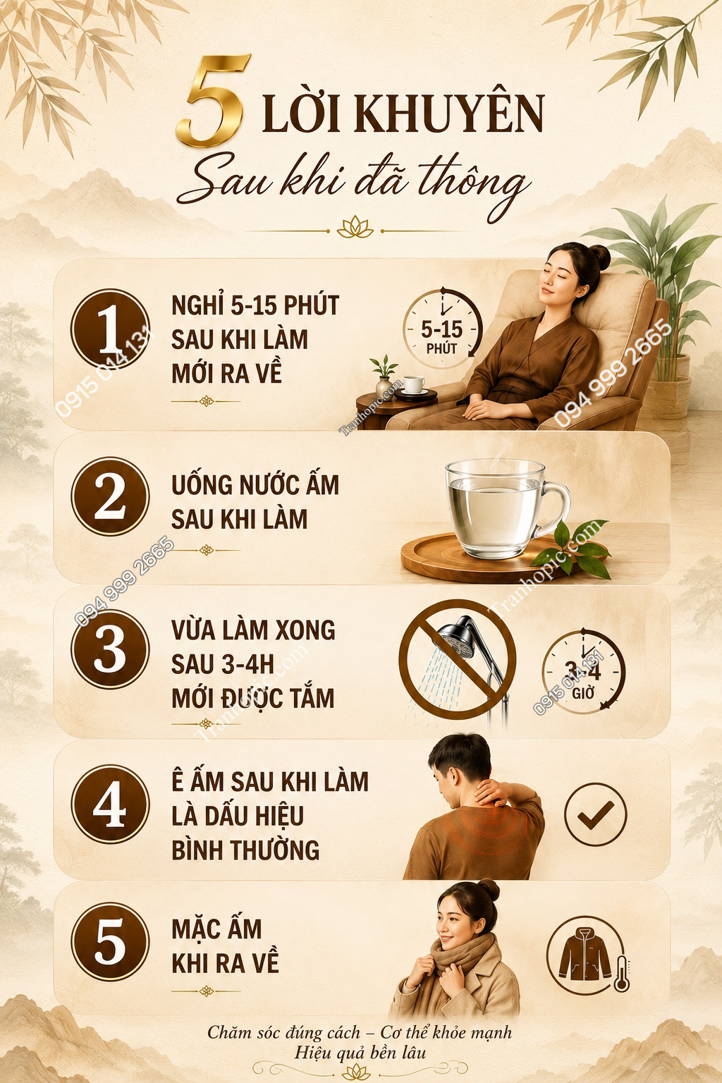 Tranh dán tường spa dưỡng sinh khổ dọc 5 lời khuyên
