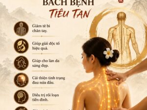 Tranh dán tường spa dưỡng sinh khổ dọc đả thông kinh lạc