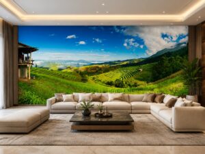 Tranh ruộng bậc thang xanh mướt Mù Cang Chải AB310131276 phòng khách