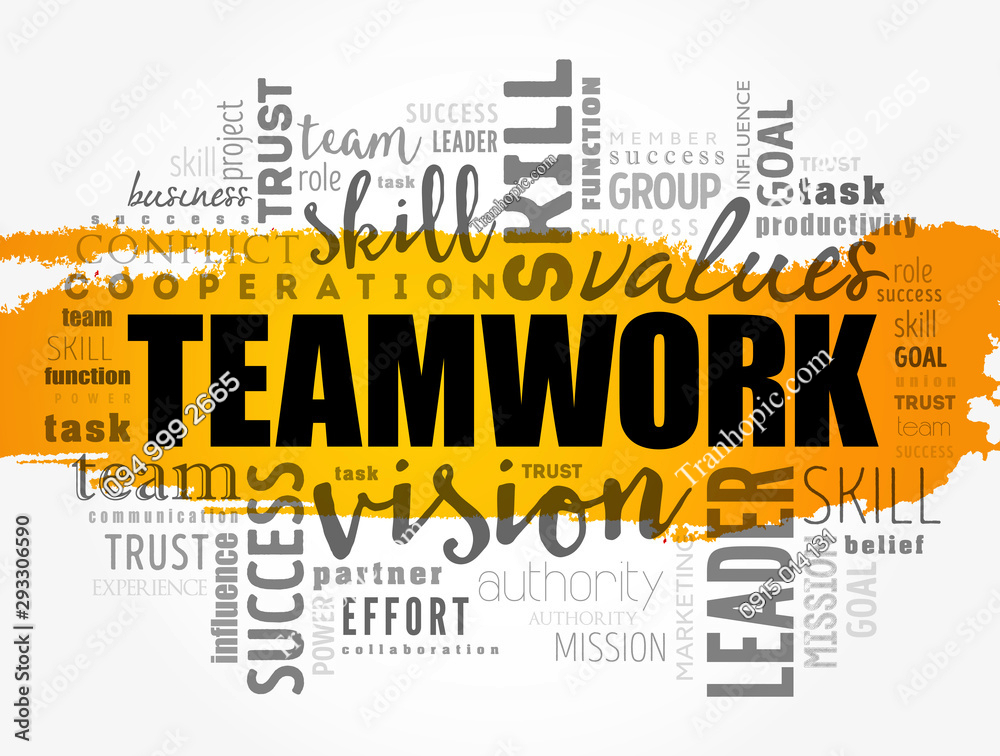 Tranh vải dán tường phòng làm việc Teamwork AB293306590