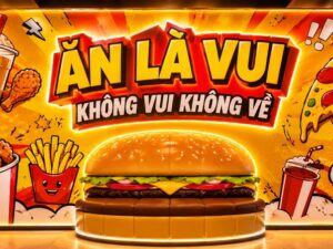 Tranh Ăn là Vui trang tí tường quán ăn nhanh GPTPT20261061