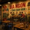 Tranh dán tường BIA NGON – TÌNH BẠN ĐẬM mang đậm phong cách bao cấp Việt Nam GPTBIA20261163