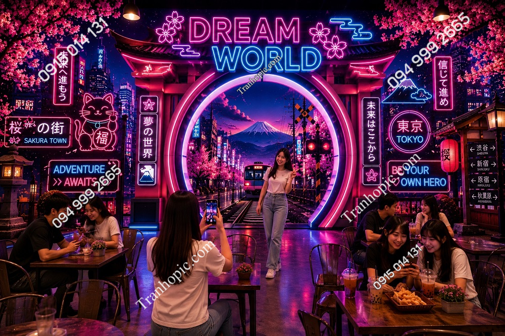 Tranh dán tường DREAM WORLD mang phong cách Anime Nhật Bản GPTPT202610610