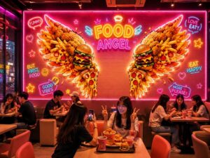 Tranh dán tường FOOD ANGEL đôi cánh thiên thần GPTPT20261064