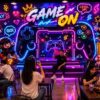 Tranh dán tường GAME ON mang phong cách Gaming Neon hiện đại GPTPT20261068