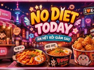 Tranh dán tường Phố Ăn Vặt Hàn Quốc – NO DIET TODAY GPTPT20261063