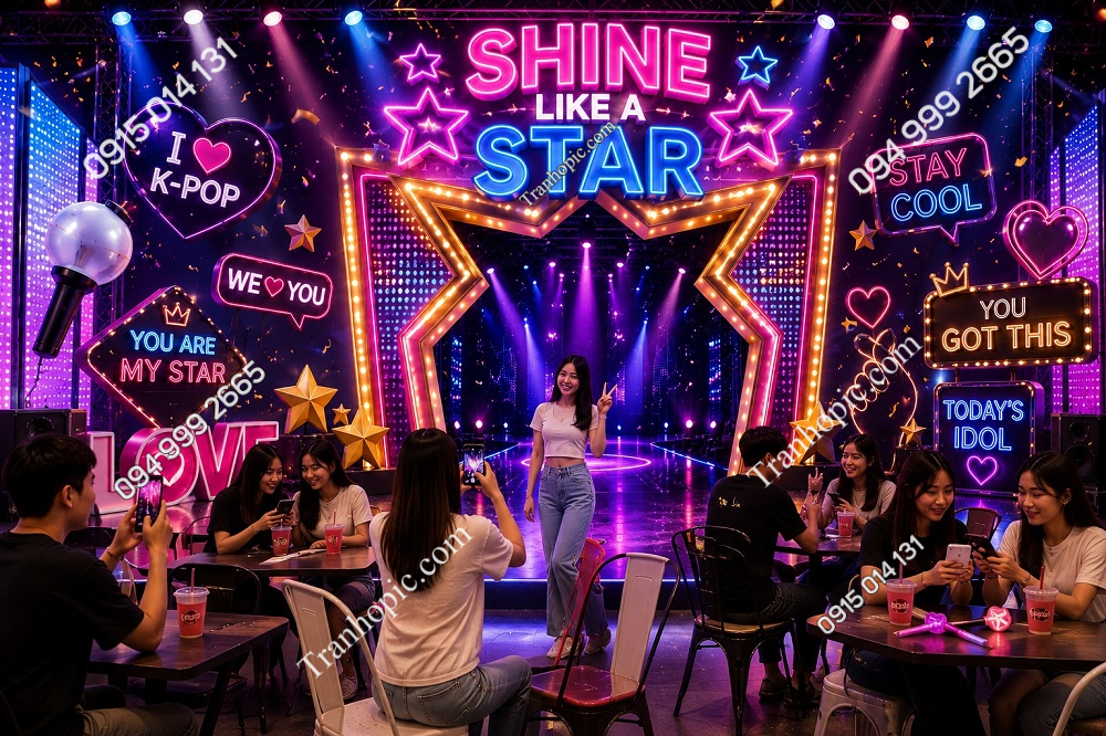 Tranh dán tường SHINE LIKE A STAR mang phong cách sân khấu GPTPT20261067