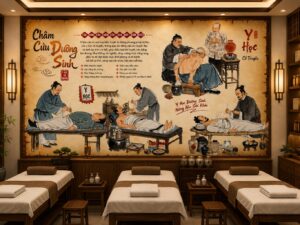 Tranh dán tường châm cứu dưỡng sinh y học cổ truyền 20250506163934067123
