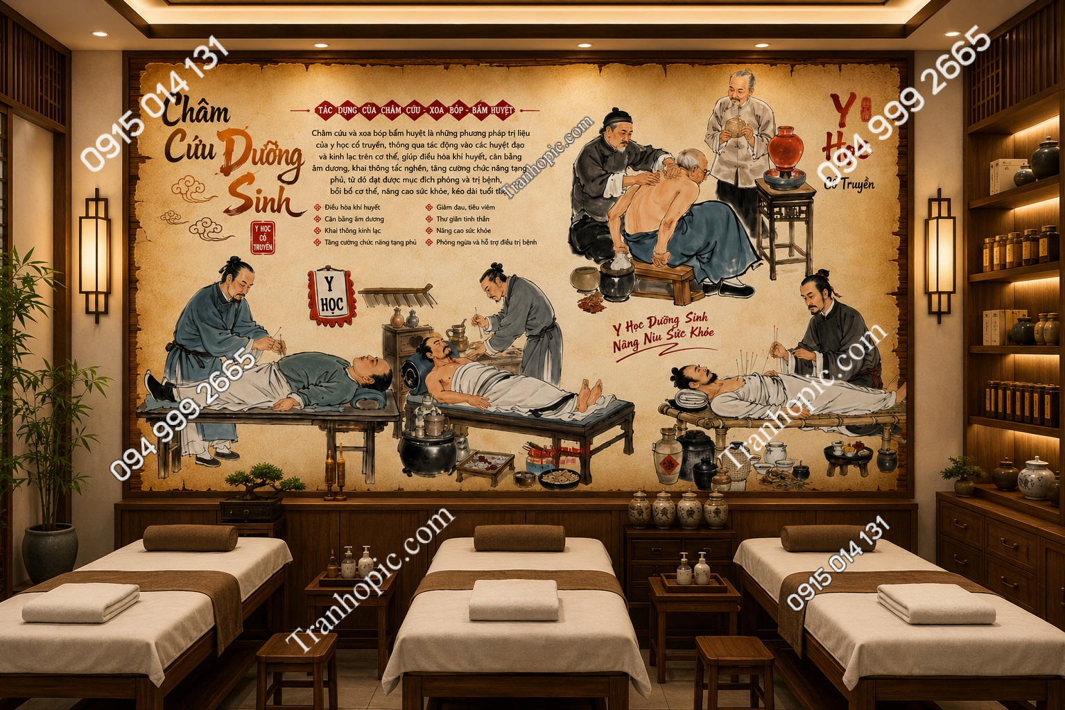 Tranh dán tường châm cứu dưỡng sinh y học cổ truyền 20250506163934067123