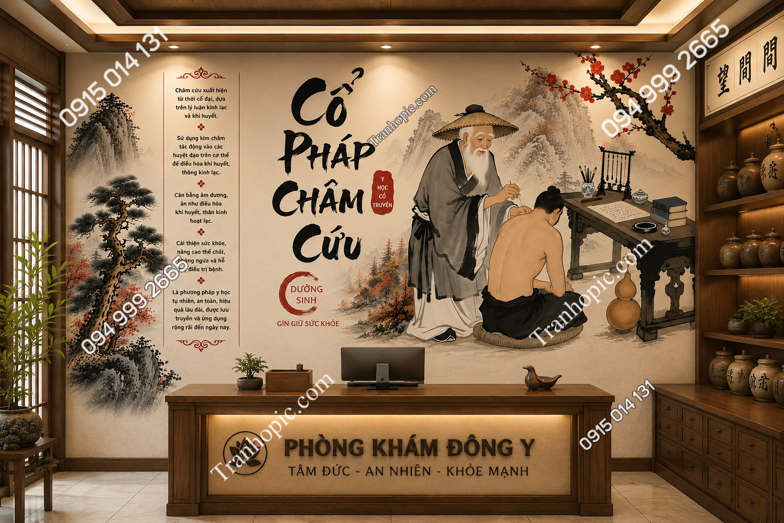 Tranh dán tường cổ pháp châm cứu đông y trung hoa NP20251107180528883105