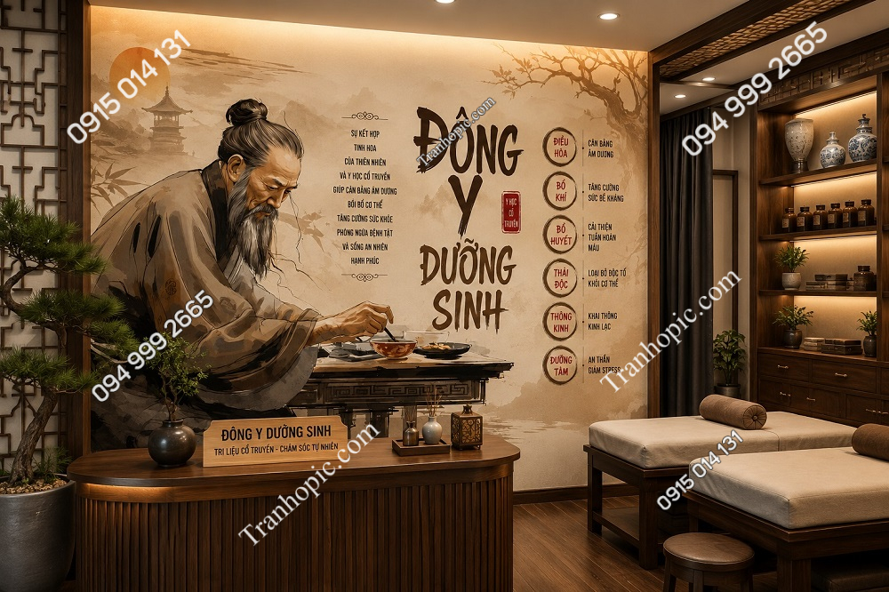 Tranh dán tường đông y dưỡng sinh trung hoa NP20230809120107347122
