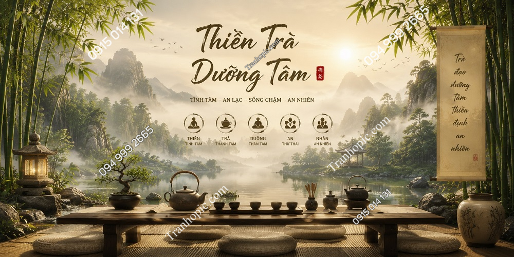 Tranh dán tường thiền trà dưỡng tâm GPTDS20261267