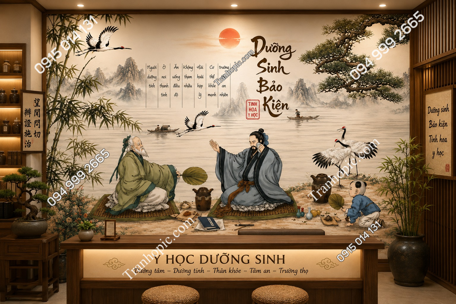 Tranh đông y dưỡng sinh dán tường dưỡng sinh bảo kiện NP20210830180506287100