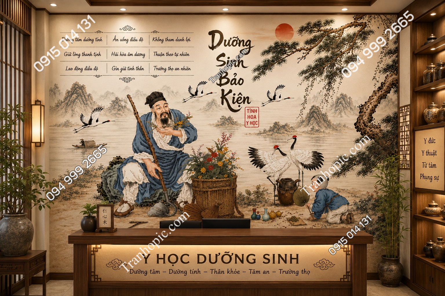 Tranh đông y dưỡng sinh trung hoa NP20210830182819431103